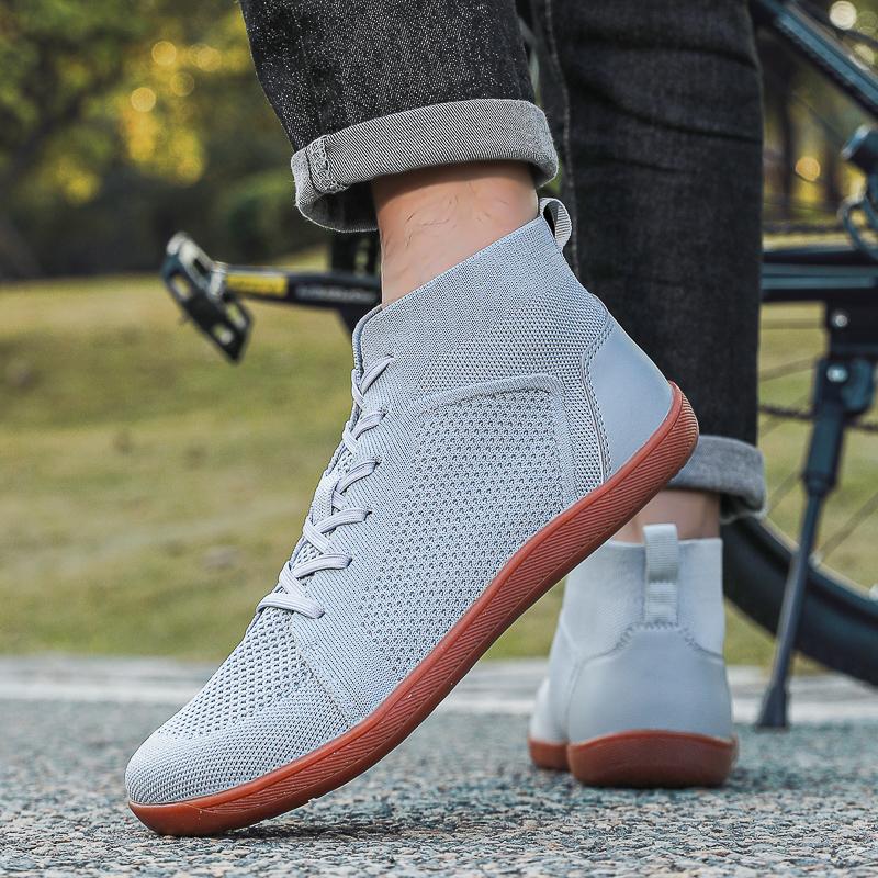 Минималистичные высокие повседневные спортивные туфли с широким носком, дышащие туфли для ходьбы на плоской подошве, ботильоны, обувь для тренировок в зале и на открытом воздухе