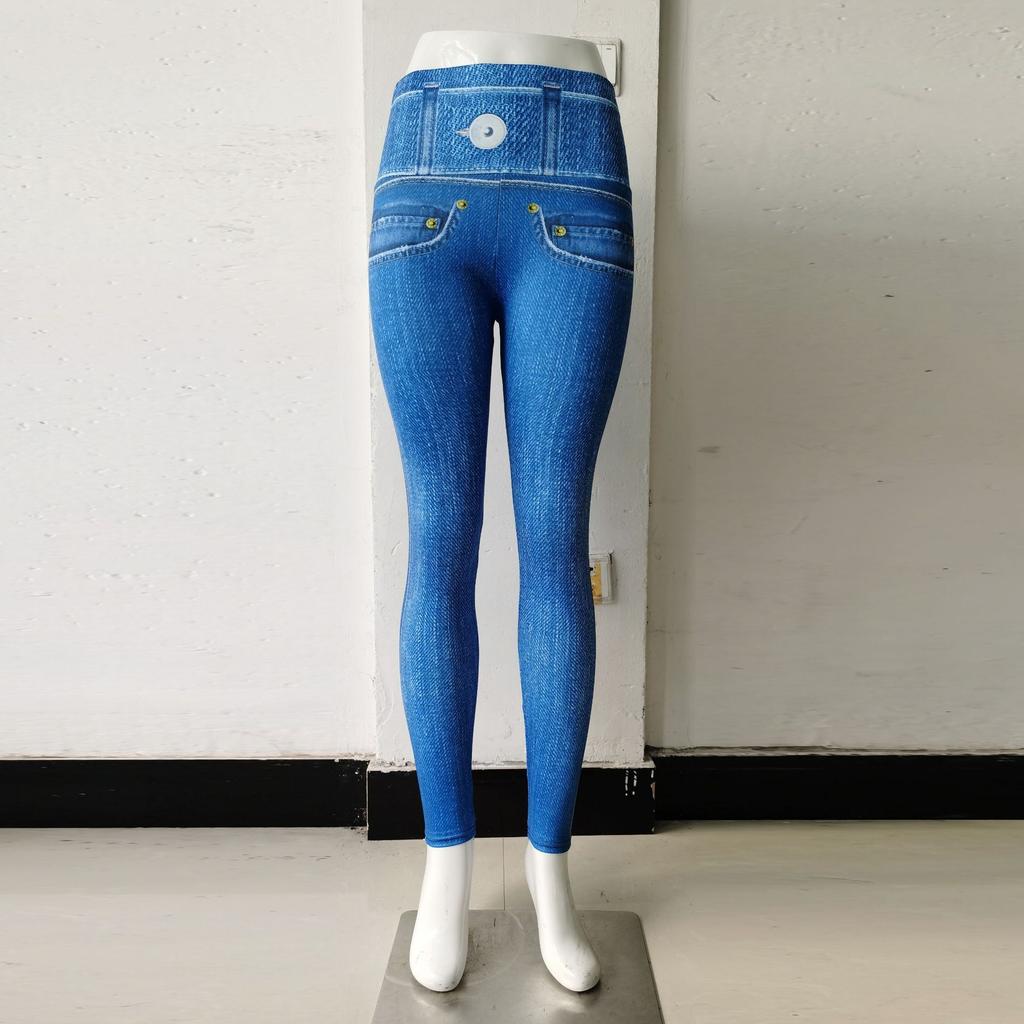 Спортивные брюки для йоги Джинсовые спортивные брюки для фитнеса и бега Женские спортивные брюки