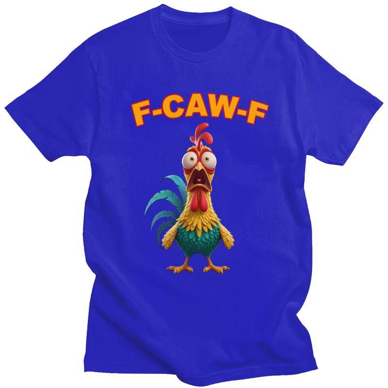 F Caw F Funny Clucking Rooster Meme T Shirts 100 Cotton Tee Tops Summer O Neck Tshirts Fashion Short Sleeve Clothes For Men