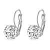 Cross-border European and American Fashion: Elegant 7MM Zircon Pendant Earrings In Stainless Titanium Steel