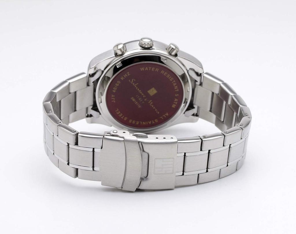 Часы-хронограф на солнечной батарее с радиоприемником, водонепроницаемые, черные, с часовой тканью BKPG [Salvatore Mara] мужские