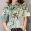 Женская футболка с 3D-цветочным принтом, модная повседневная уличная одежда 2000 года, футболка с короткими рукавами, футболка с круглым вырезом, топ, одежда