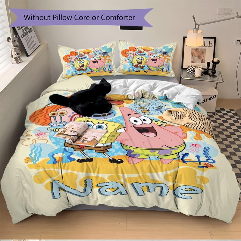 SpongeBob SquarePants Bedding Set 3 Piece Comforter Cover Gift for Bedroom,Includes No Insertsjt026