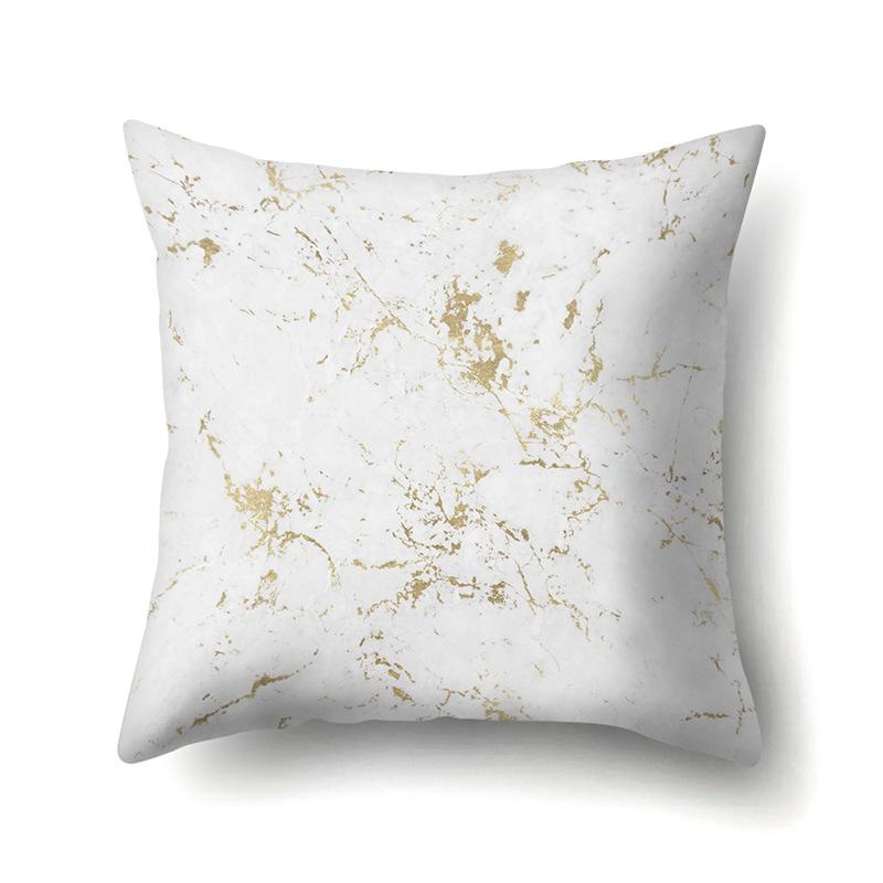 Nordic Ins Marble Polyester Pillowcase Car Decoration Home Printed Waist Cushion Pillowcase