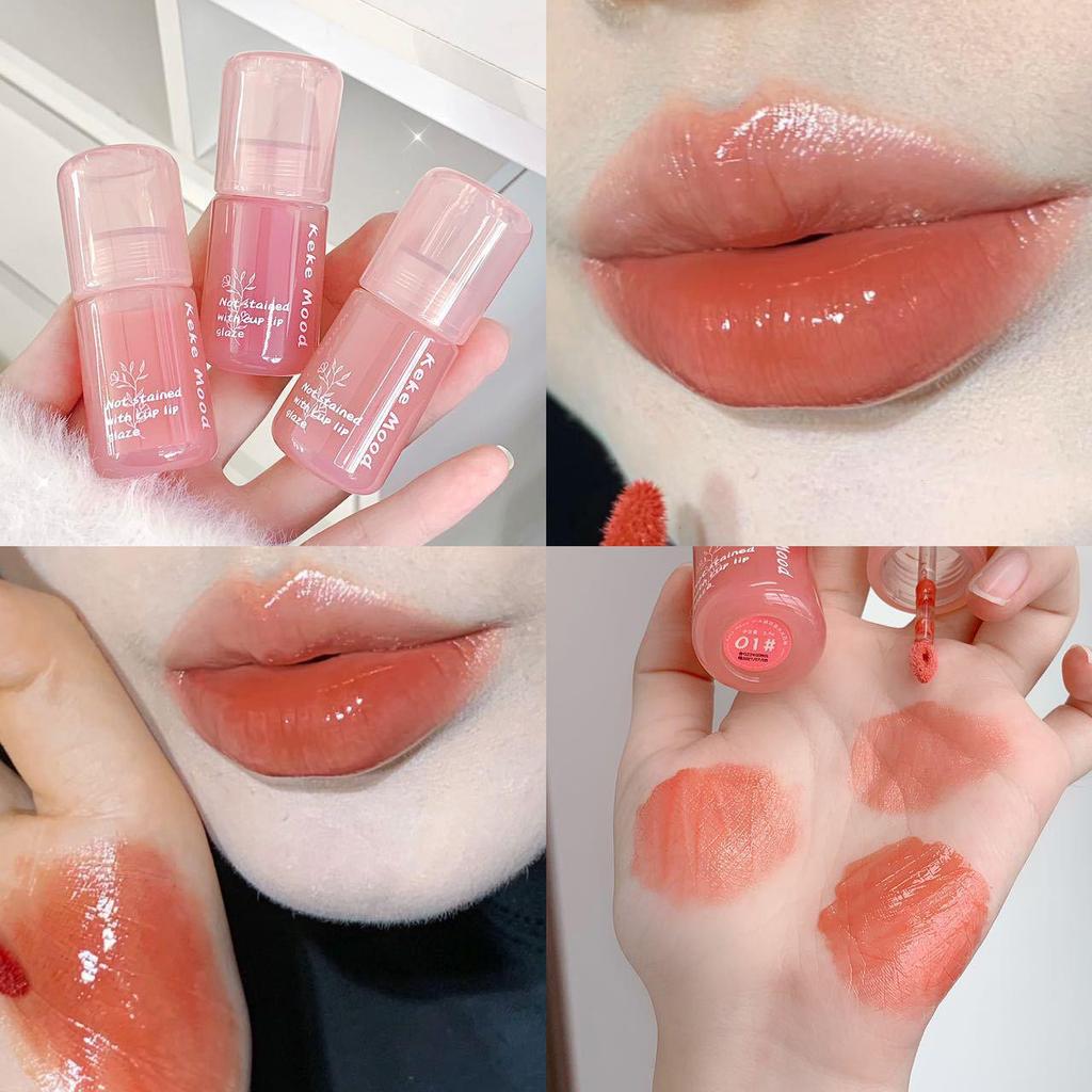 Kekemood Mirror Gloss Lip Glaze: Hydrating, Clear, Plumping, Whitening, Affordable Lipstick for Students.