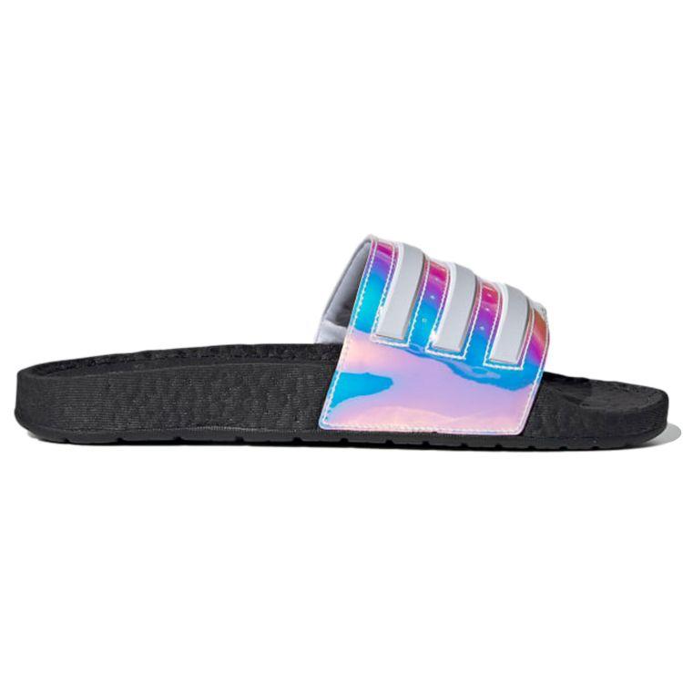 adidas Шлепанцы Adilette Boost Переливающиеся кроссовки унисекс Black Cloud-White Core-Black FZ2565