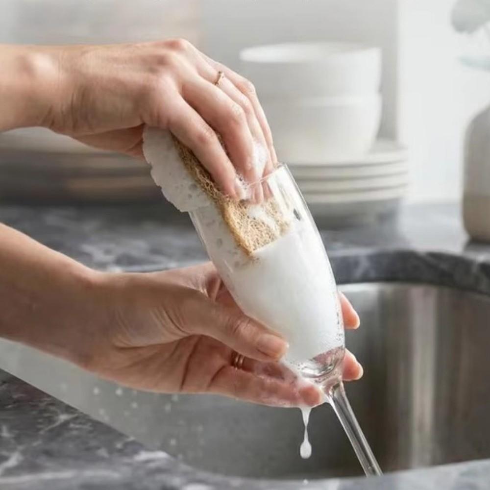10pcs Dual-Sided Dish Washing Scrubber Non-Scratch Vegetable Fiber Sponge Kitchen Accessories