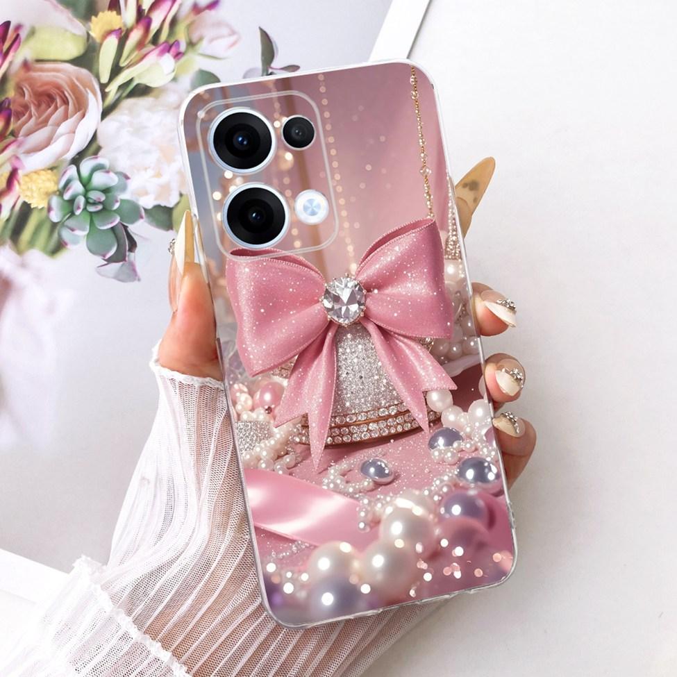 Transparent For Oppo Reno13 Case CPH2689 Cute Cat Fashion Butterfly Funny Painted Casing For Oppo Reno 13 PKM110 Cover