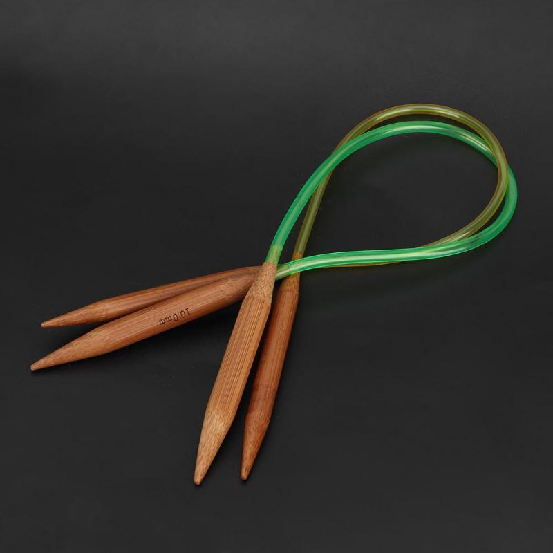 Multicolor Plastic Pipe Carbonized Double Annular Bamboo Sweater Needles for Knitting