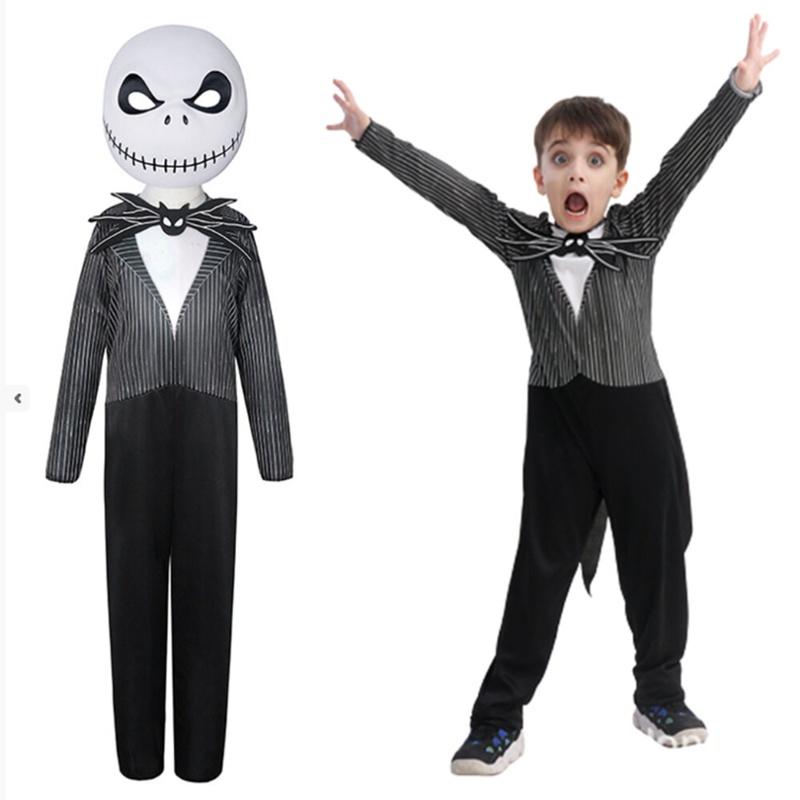 Nightmare Before The Christmas Jack Skellington Cosplay Childern Costume Party