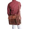 Handmade Full Grain Leather Messenger Bag by Parrys Leather World, Vintage Laptop Briefcase for Work