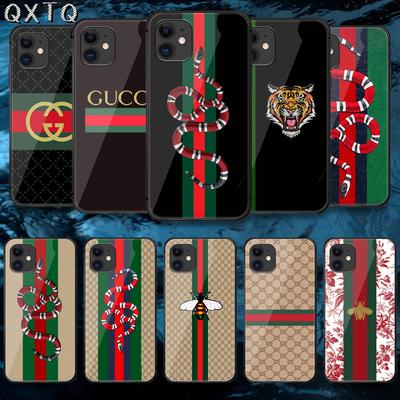 Guccis Модный Роскошный Бренд Чехол Пчела Для iPhone Samsung Galaxy Redmi Note S 17 16 15 14 13 20 24 25 54 Pro Max Ultra Fe Чехол из Закаленного Стекла