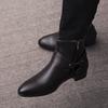 Fashion Hot Sale Chelsea Men Boots Low Top Leather Shoes Fashion New Brand High Heels Ankle Boots Side Zipper Handmade Men Casual Shoes
