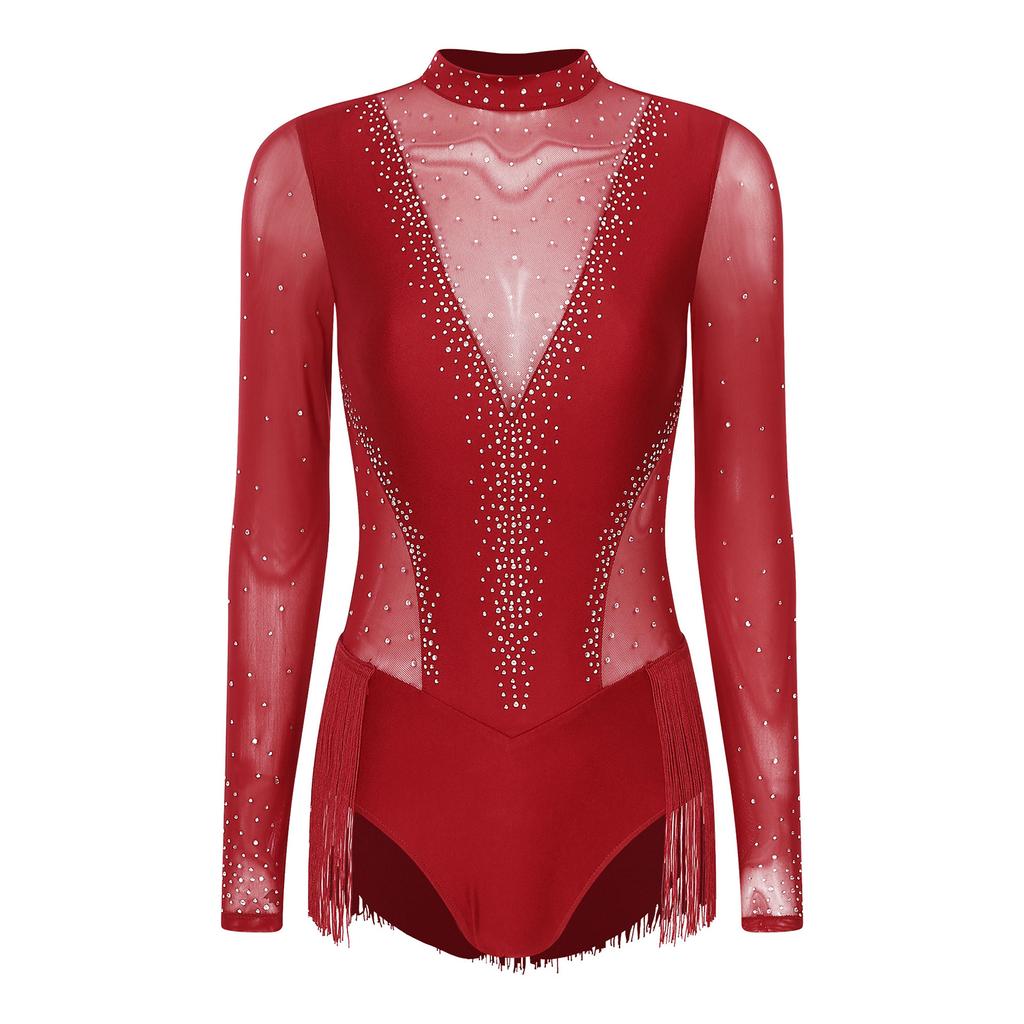Женский костюм для фигурного катания, гимнастические комбинезоны, майка, танцевальная одежда, спортивная одежда, велосипедки, балетные трико, боди с кисточками