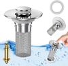 Bathroom Sink Stopper Hair Catcher, Pop-up Sink Drain Strainer with Removable Stainless Steel Strainer Basket Hair Catcher, Bathroom Sink Strainert.