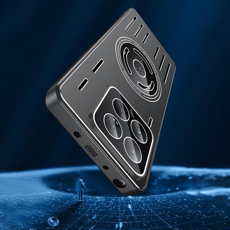 Для Xiaomi 14 Магнитный чехол ТПУ+Металл Теплоотвод Чехол для телефона с Пленкой для ПК-объектива
