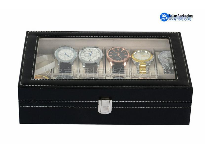 Стандартная коробка для демонстрации и хранения часов из ПУ кожи на 12 ячеек