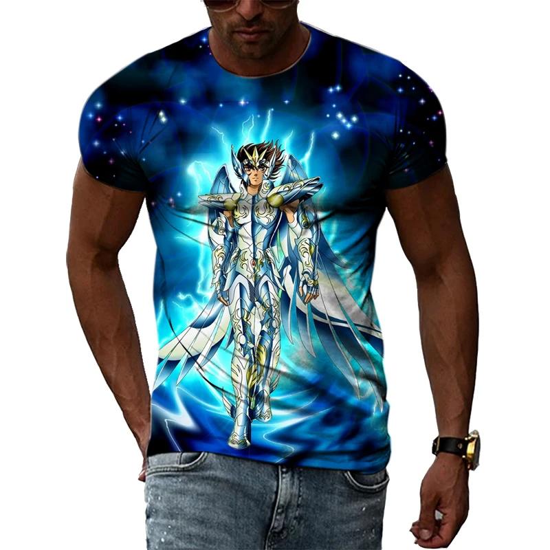 Мужская и женская футболка Golden Warrior Saint Seiya с 3D принтом и коротким рукавом, повседневная спортивная футболка, топ