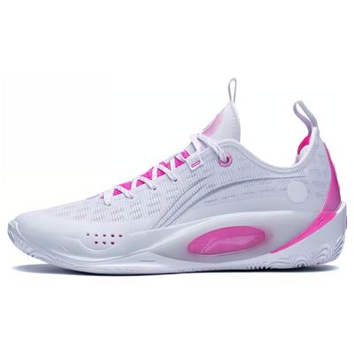 Li Ning Wade 808 2 Нескользящие Низкие Баскетбольные Кроссовки Мужские Бело-Розовые ABPS037-7