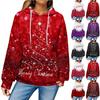 Women's Casual Fashion Christmas Printed Long Sleeve Pullover Hoodies Sweatshirts