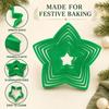 10 Piece Five-pointed Star Shaped Christmas Star Tree Cookie Cutters Green Biscuit Stamp  Bakery