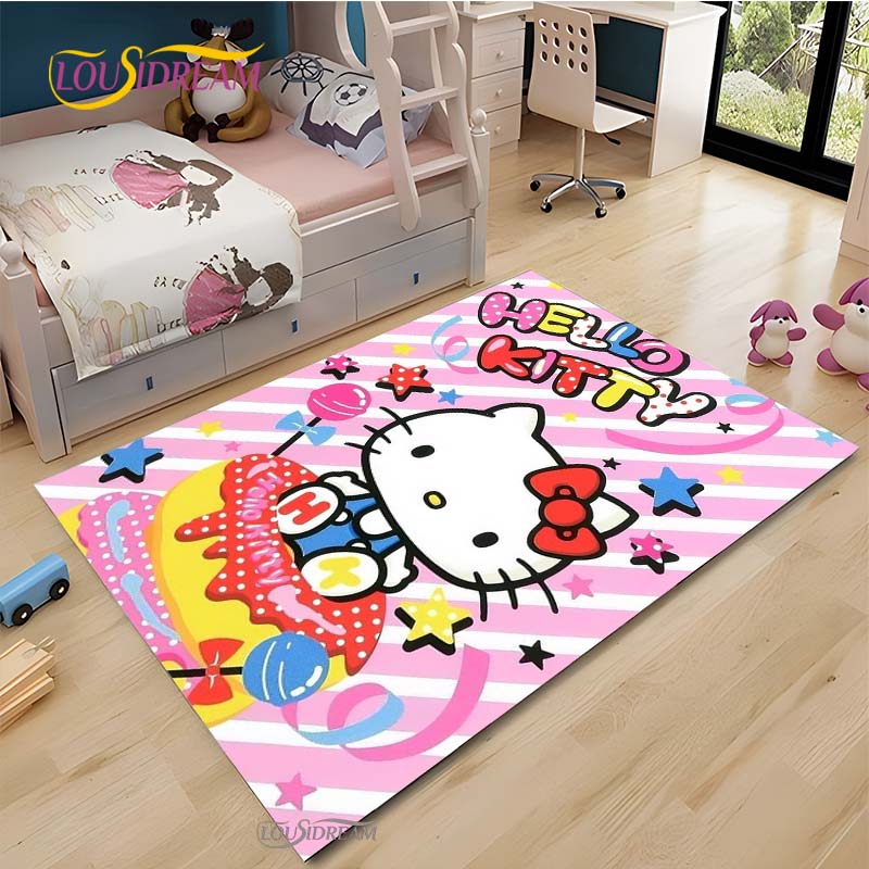 Hello Kitty каваи Мультяшный Аниме Ковер для Гостиной Спальни Коврик для Кухни Двери Детский Нескользящий Напольный Коврик Alfombra Подарок на День рождения