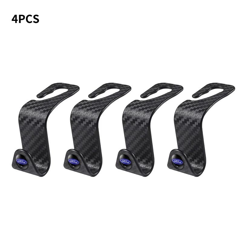 Car Seat Hook Multi-Purpose Carbon Fiber Texture On-Board Hooks For Ford Focus 3 2015-2018 Kuga 2016-2019 Escape C-MAX Ecosport