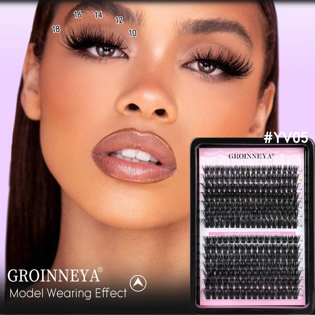Xiaomi GROINNEYA Lash Clusters Wispy Eyelash Clusters Eyelash Extensions Natural Volume Lash Extensions DIY Individual Lashes Makeup