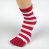 Cozy Colorful Hosiery Girls Floor Slippers Female Toe Separated Full Toe Socks Cotton Sock Stripe