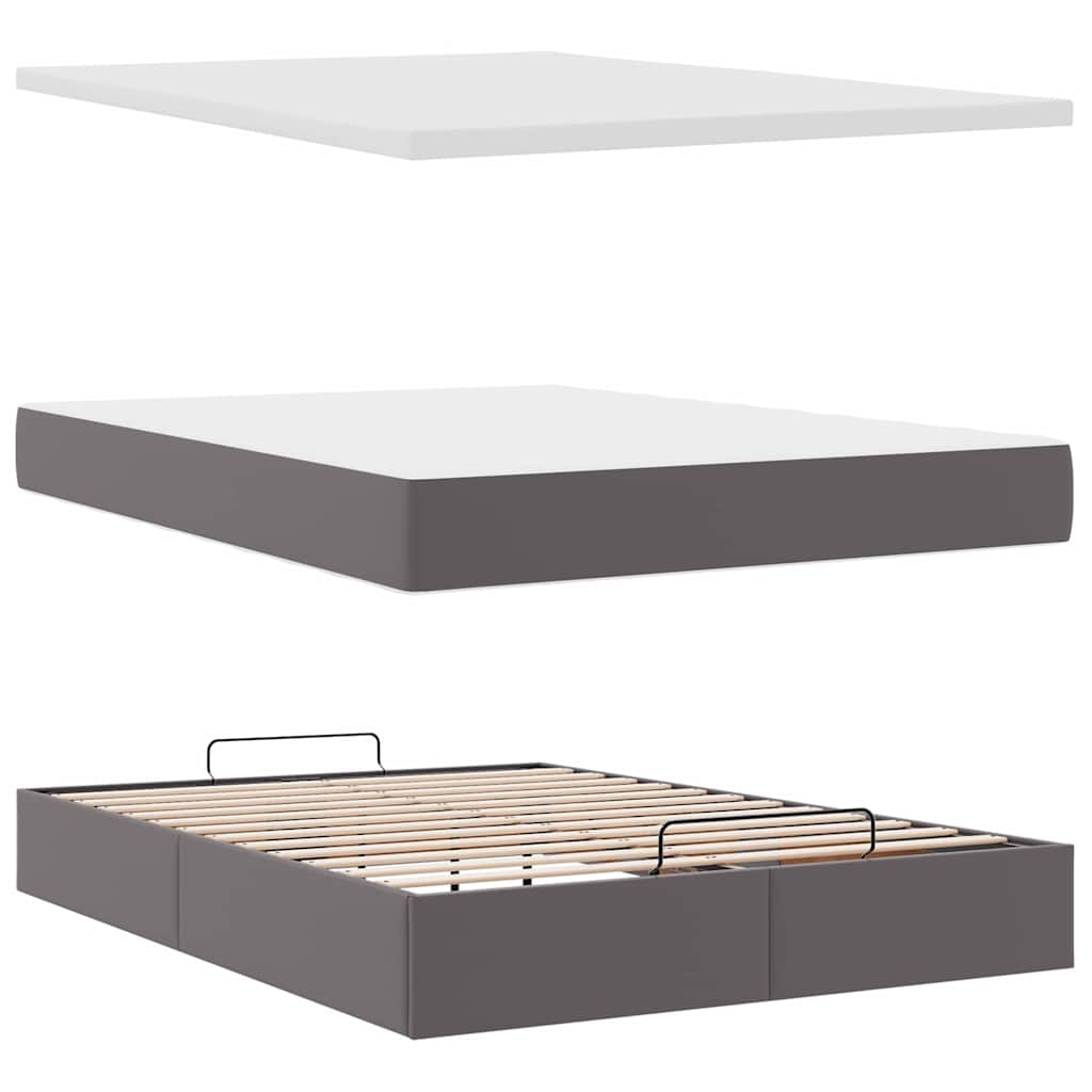 Ottoman Bed with Mattress Black 120x190 cm Fabric