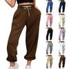 Women's Casual Pants High-waisted Belted Jogging Pants With Pockets