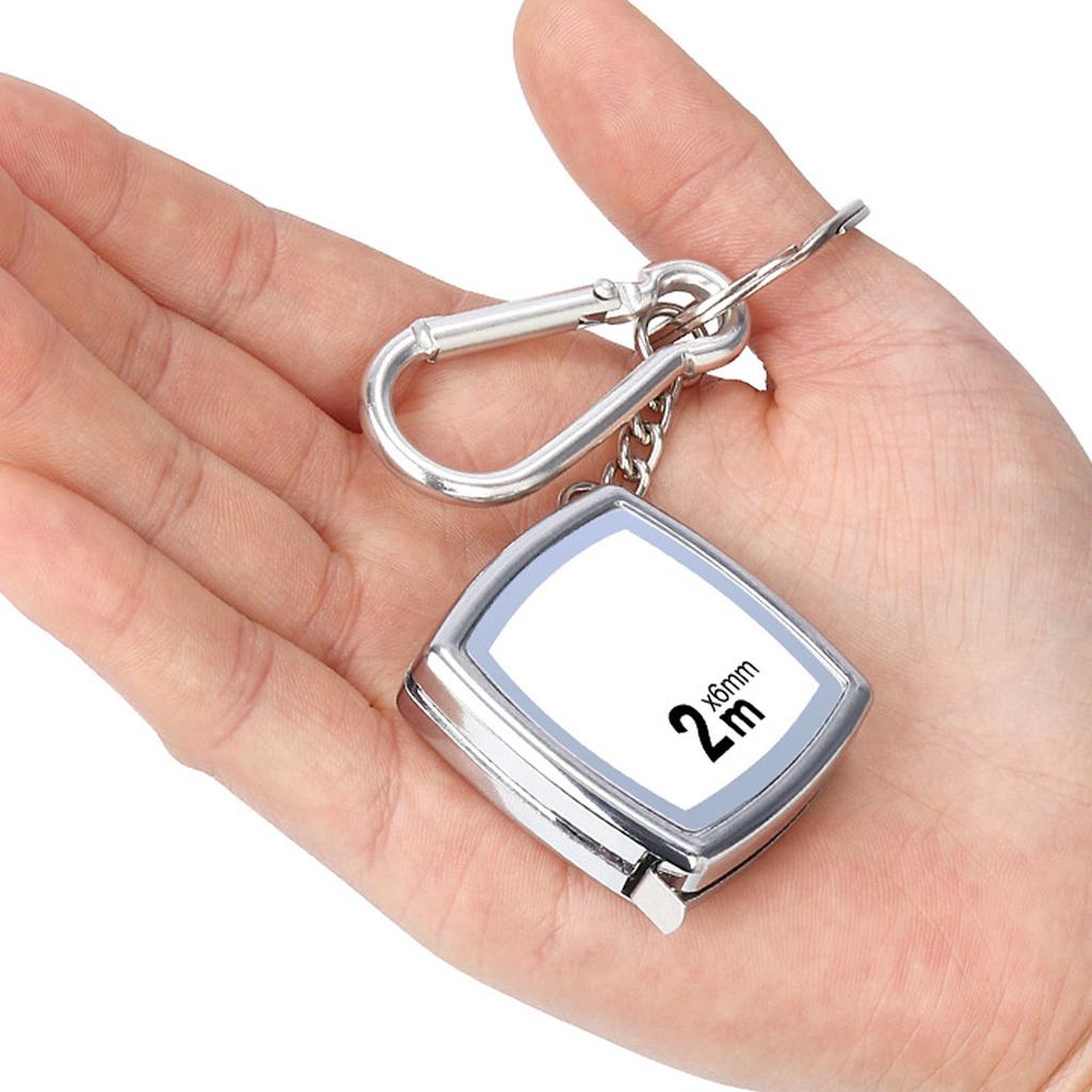 Мини рулетка с брелоком Стальная выдвижная лента Портативная измерительная лента 2 метра
