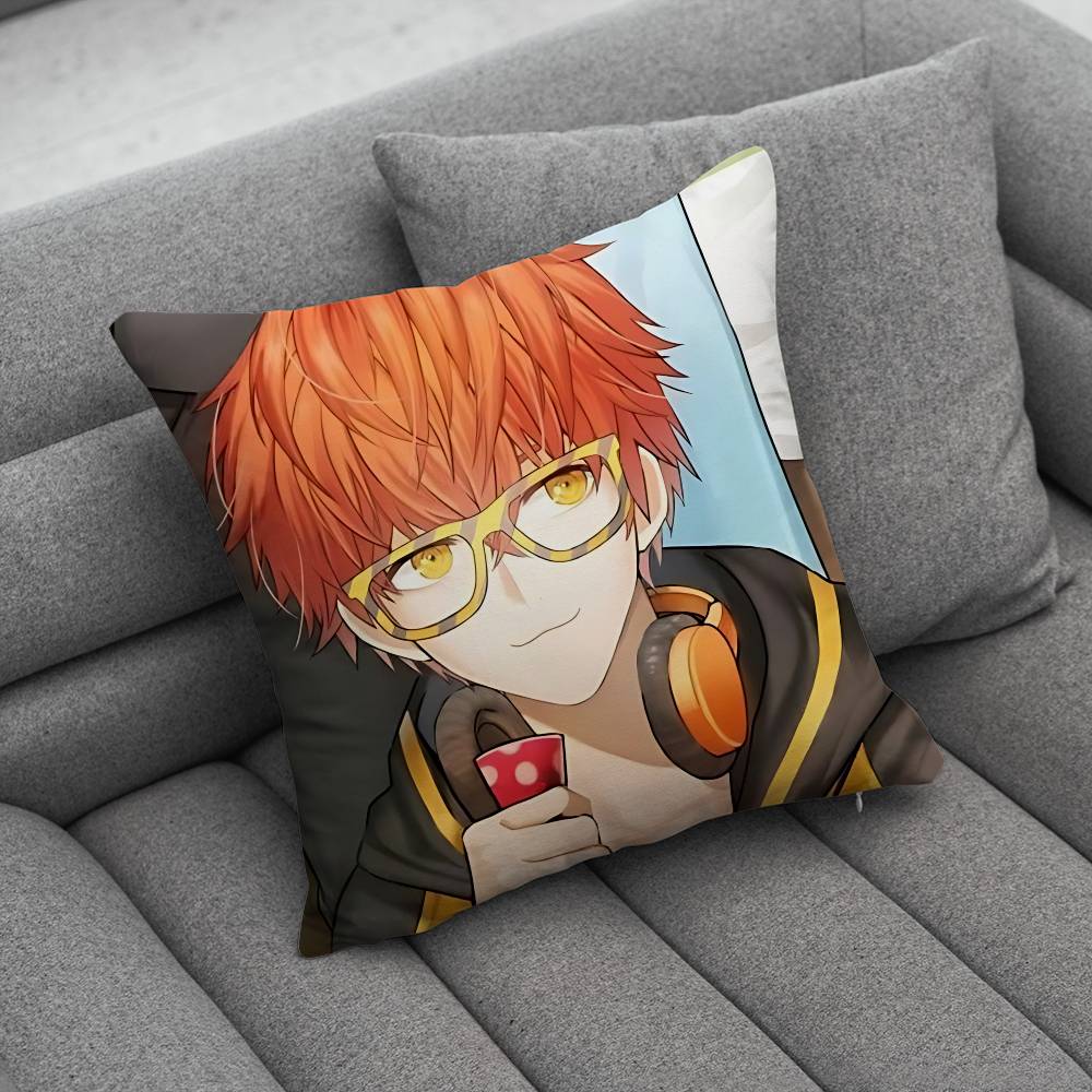 Аниме Mystic Messenger Игра 707 Наволочка Наволочка против пылевых клещей Невидимая молния шелковистый короткий плюш Чехол для подушки дивана