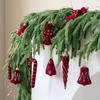 2 Pcs Velvet Christmas Ornaments Shatterproof Glitter Sequins Flocked Bell/Candy Cane/Ice Isicle Hanging Decoration for Xmas Tree Home Party Decor
