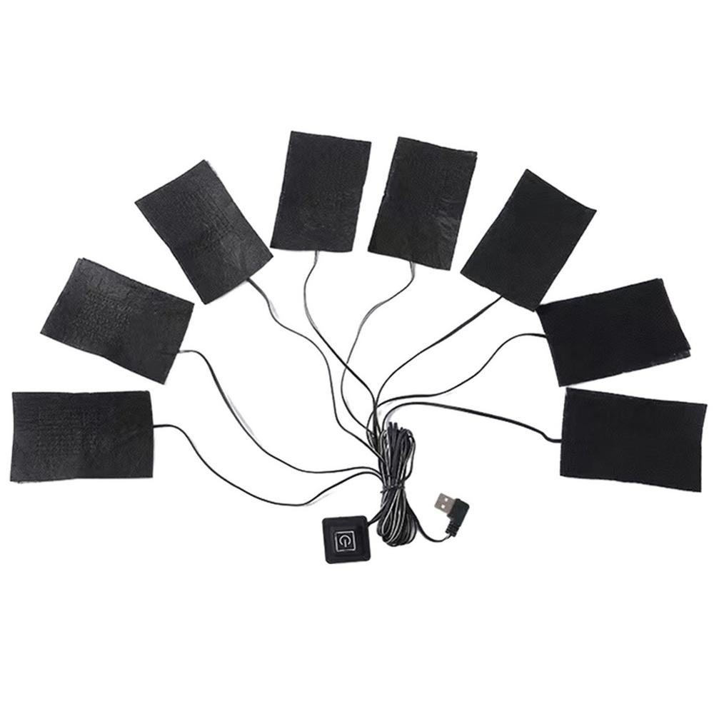 USB Нагревательная Подушечка для Одежды с 3 Режимами Регулируемой Температуры, Питание от USB, 8 в 1, Нагревательная Подушка, Вставка в Куртку для Холодной Зимы
