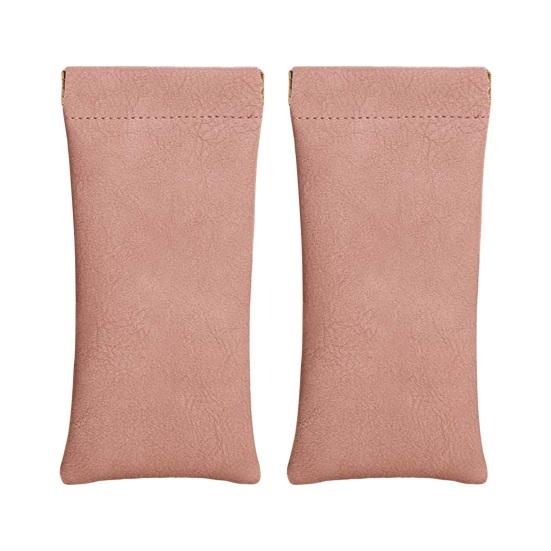 2 шт. Чехол для солнцезащитных очков Мягкий автоматически закрывающийся стильный чехол из искусственной кожи с подкладкой против царапин Компактная сумка для очков Мешок для чистки экрана из микрофибры