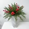 Yousheng 30/45Pcs Artificial Norfolk Pine Branch Christmas Red Berry Picks Faux Greenery Stem DIY Crafts Vase Garland Wreath Holiday Party Decoration