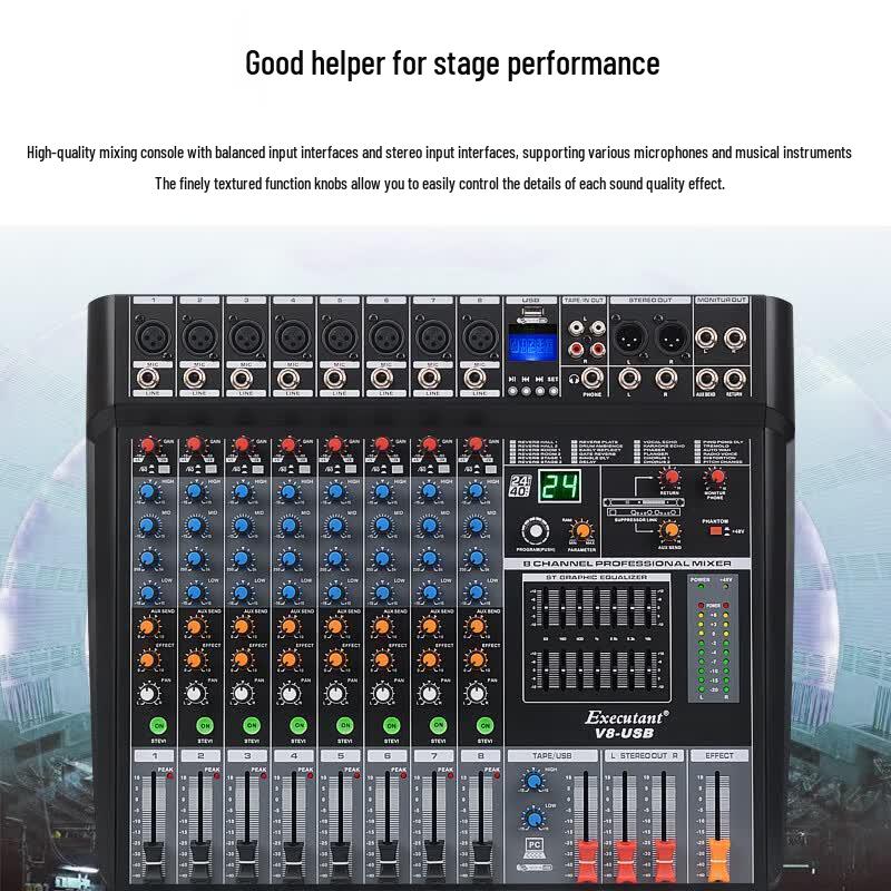 HuiDu Professional 12-Channel Audio Mixer with Bluetooth & USB (CN version)