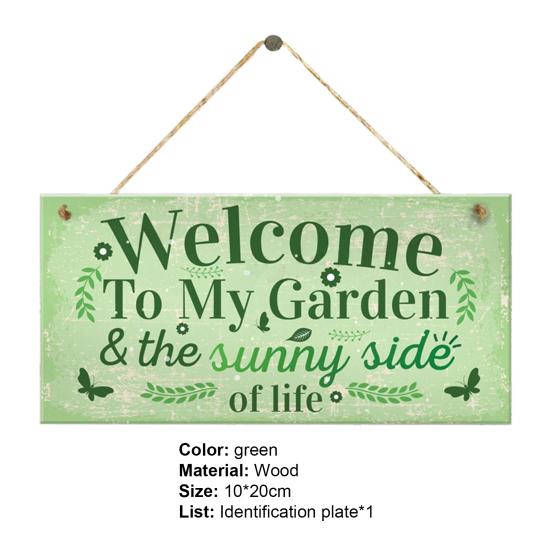 1 Set Anti-deform Green Color Good Burr Free Garden Hanging Plaques Sign Decorative Plaque