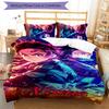 3pcs Custom Name Demon Slayer Tanjiro Kamado Bedding Set Duvet Cover Closure Includes 1 Duvet Cover & 2 Pillowcases for All Seasons Bedroom Decor