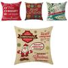 Festive Christmas Xmas Linen Cushion Cover With Elegant Single Side Printing Design