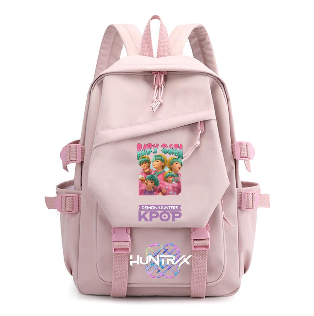 Мультяшный K-pop Рюкзак с принтом «Охотники на демонов» для мальчика-подростка, школьная сумка для девочки, детский студенческий рюкзак для книг, женская дорожная сумка, детский подарок, рюкзак