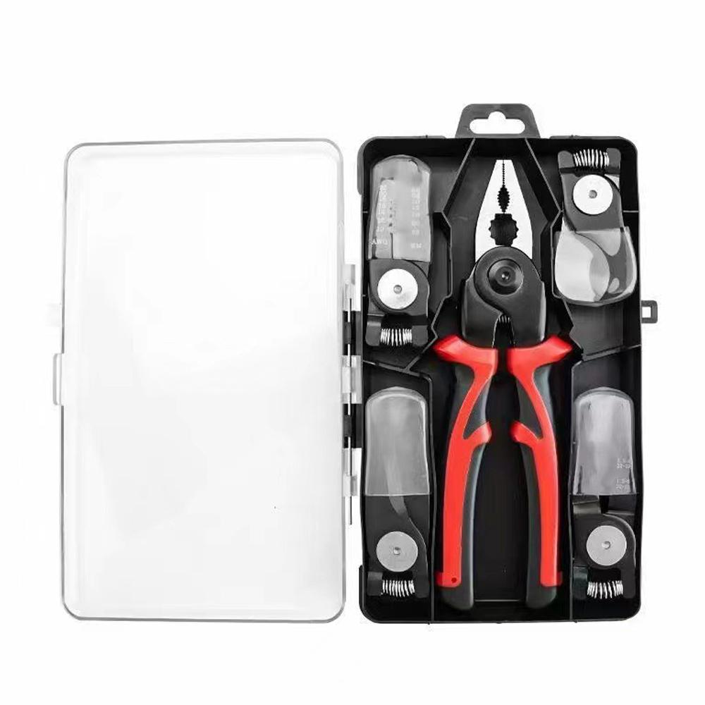 5in1 Multifunctional Interchangeable Heads Pliers Set Steel Wire Pliers Vise Stripping Pliers Set Multi Purpose