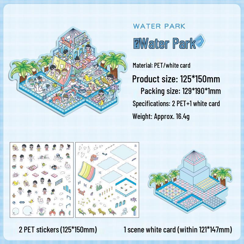 Популярные мультяшные пейзажные 3D DIY наклейки для детей