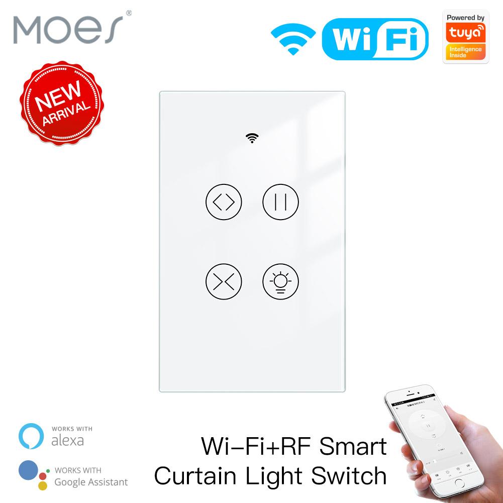 MOES Smart Switch Tuya WiFi RF Ceiling Fan with Light Wall Switch Smart Life Wireless Remote Control Home Automation System