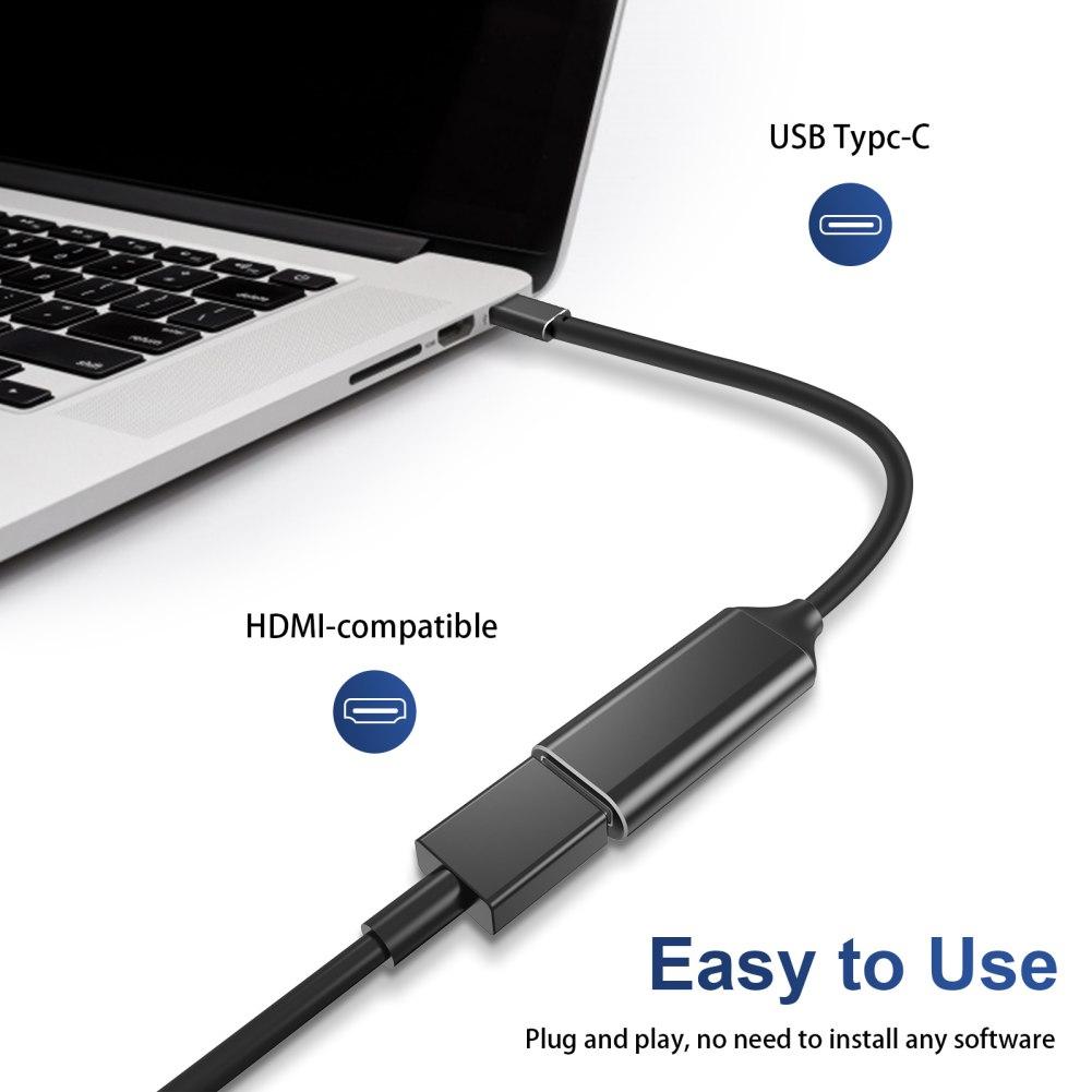 USB 3.1 Type-C To HDMI Cable Adapter, 4K HD TV And Projection Video Converter For Samsung S8/S8+S9/S9+, For Huawei, For MacBook