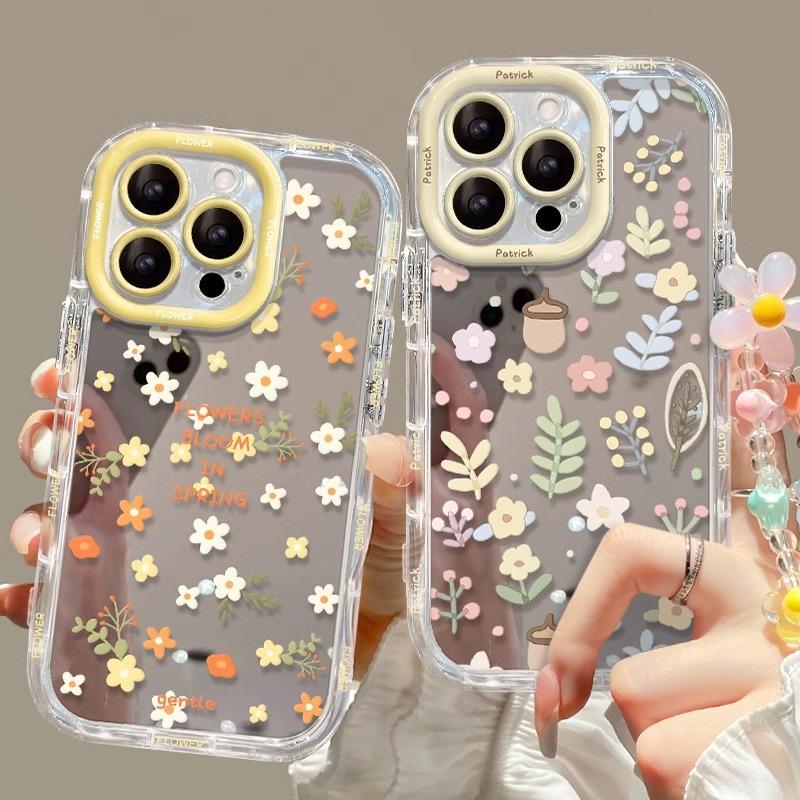 Full Screen Flower Chain Suitable for Apple 16promax Mobile Phone Case IPhone 14plus Mirror 13mini/xs