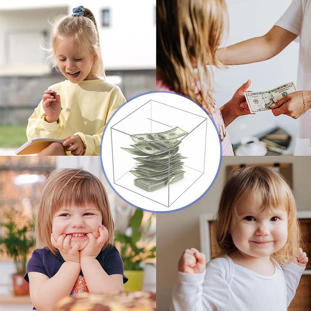 Копилка прочная акриловая копилка прозрачная копилка куб копилка коробка для хранения монет коробка для монет банкнот tirelire