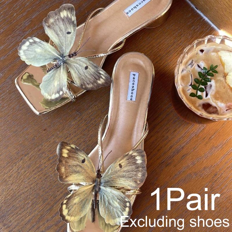 1 пара Шармы для обуви в форме бабочки, Декор для сандалий, Богемные аксессуары для обуви, Сделай сам, Клипсы для обуви, Элегантный цветок орхидеи, Разноцветный