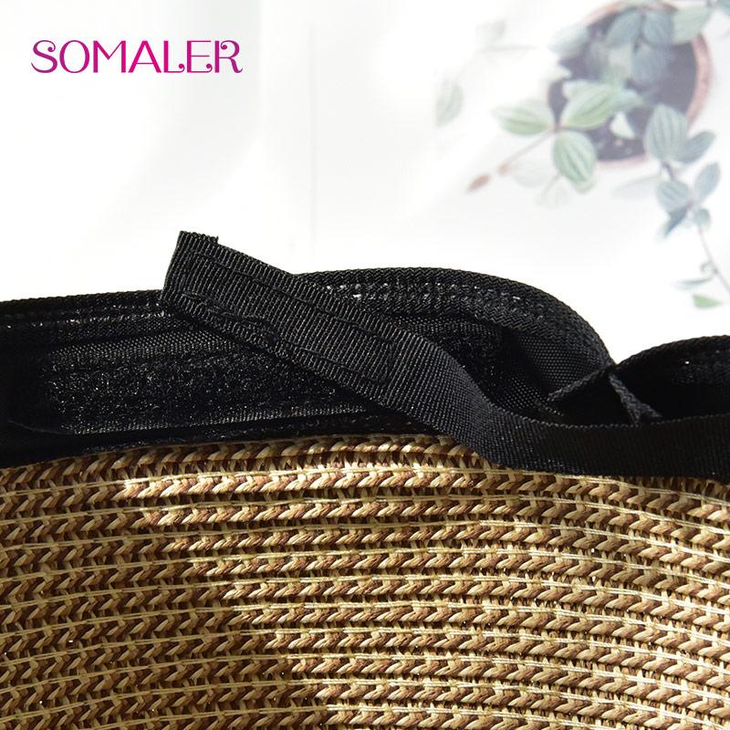 SOMALER Летние соломенные шляпы от солнца для женщин. Пляжные шляпы с широкими полями и защитой от ультрафиолета.